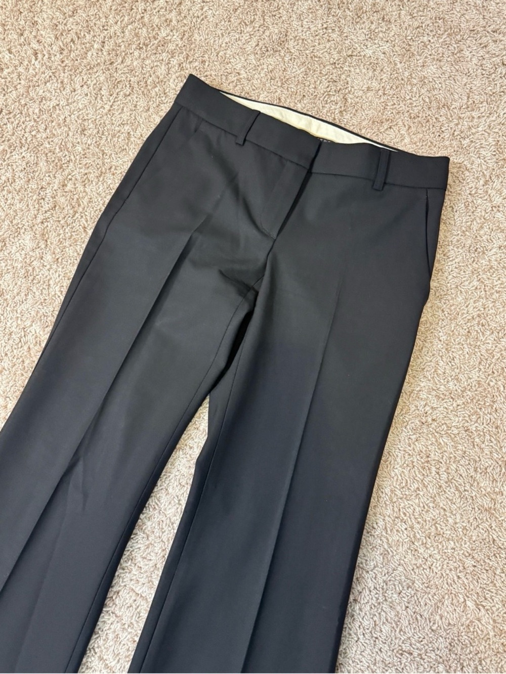 Theory Womens Low-Rise Flared Wool Stretch Charcoal Trouser Dress Pants Size 2 - Picture 3 of 13